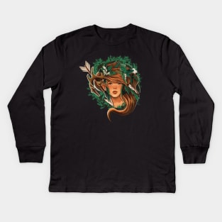 Artemis - Greek Goddess Kids Long Sleeve T-Shirt